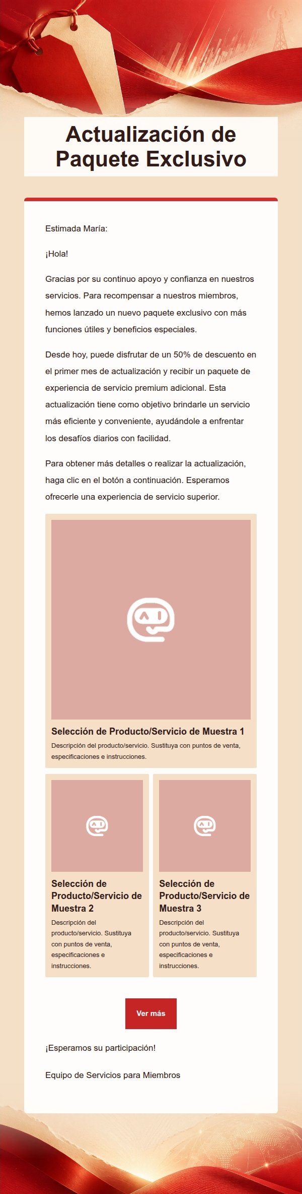 Plantilla de Promoción Rojo Crema 2