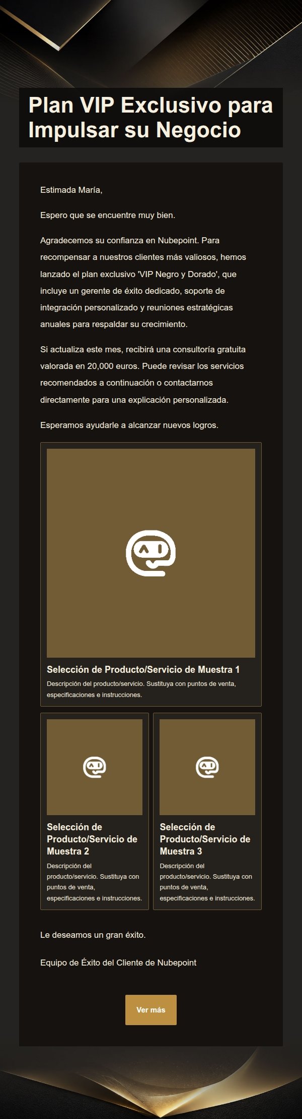 Correo de Marketing SaaS Premium Negro y Dorado 2