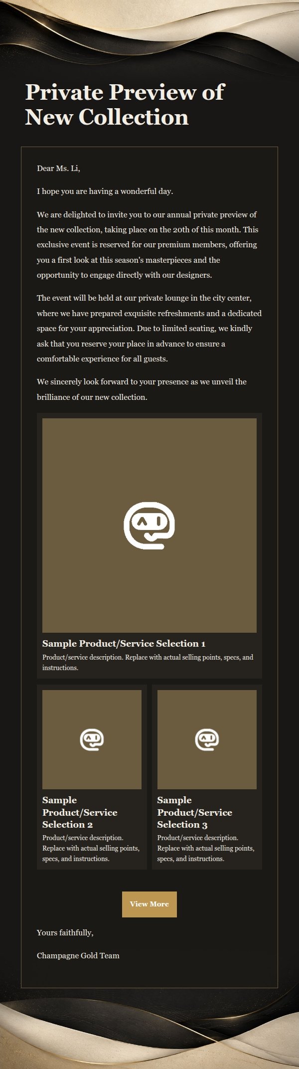 Champagne Gold Exclusive Membership Invitation 2