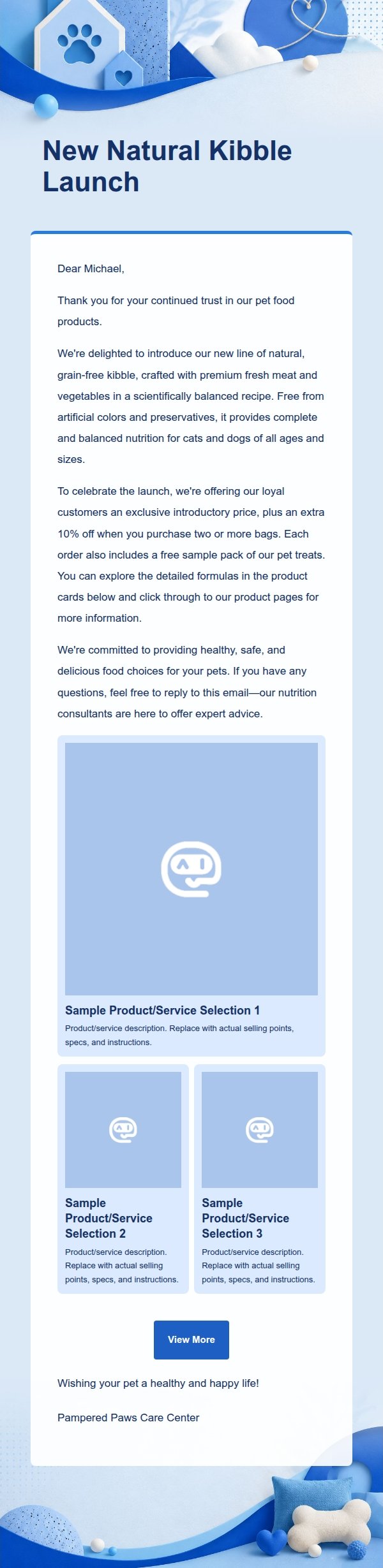 Cobalt Modern Pet Marketing Email 2