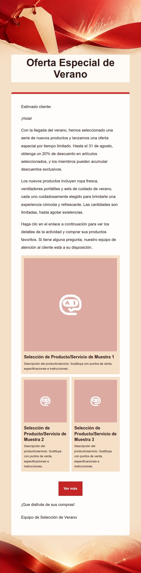 Plantilla de Promoción Rojo Crema