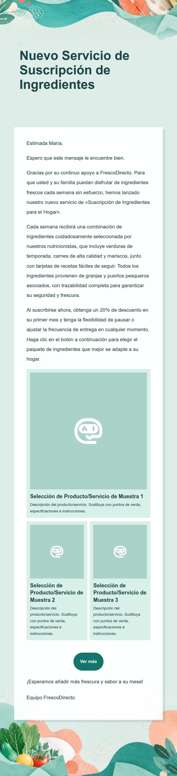 Correo de Marketing de Alimentos Frescos Verde Esmeralda 2