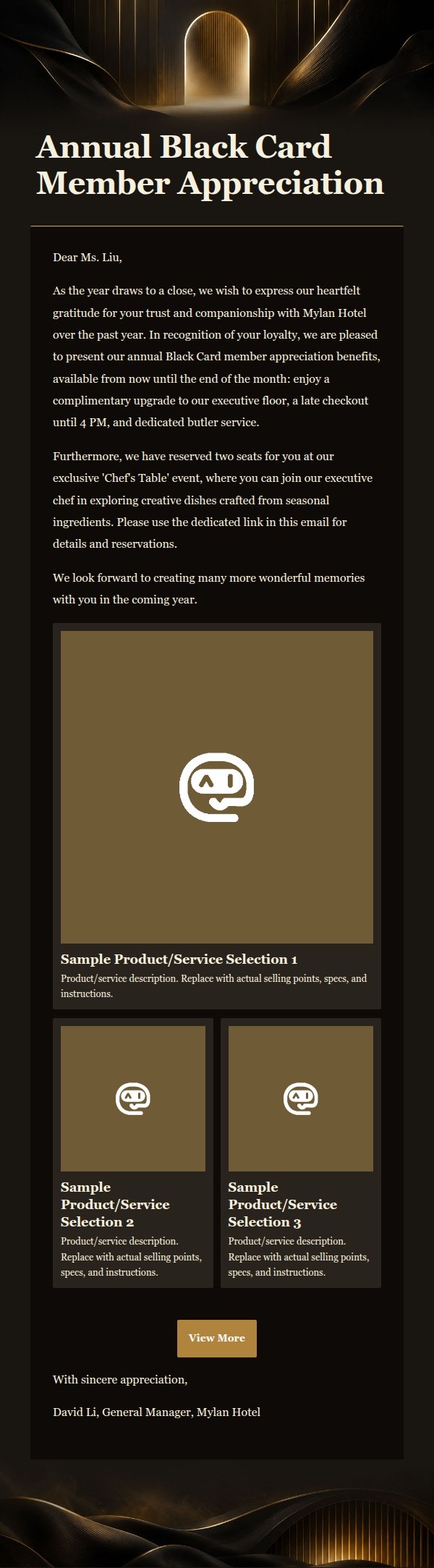 Midnight Gold Luxury Hotel Invitation 2