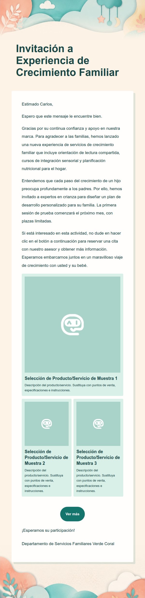 Correo Promocional Materno-Infantil Verde Coral 2