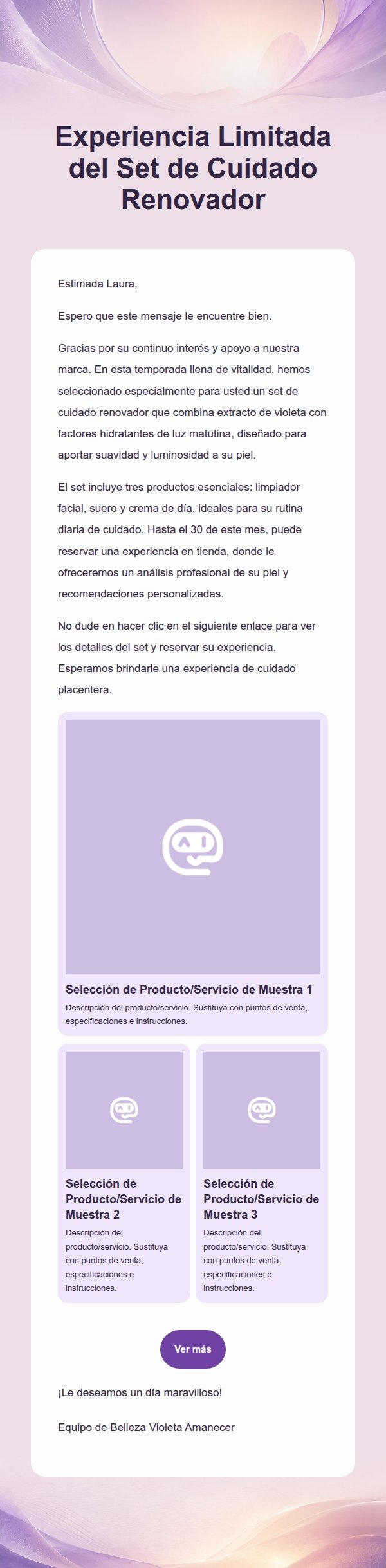 Correo de Belleza Violeta Amanecer