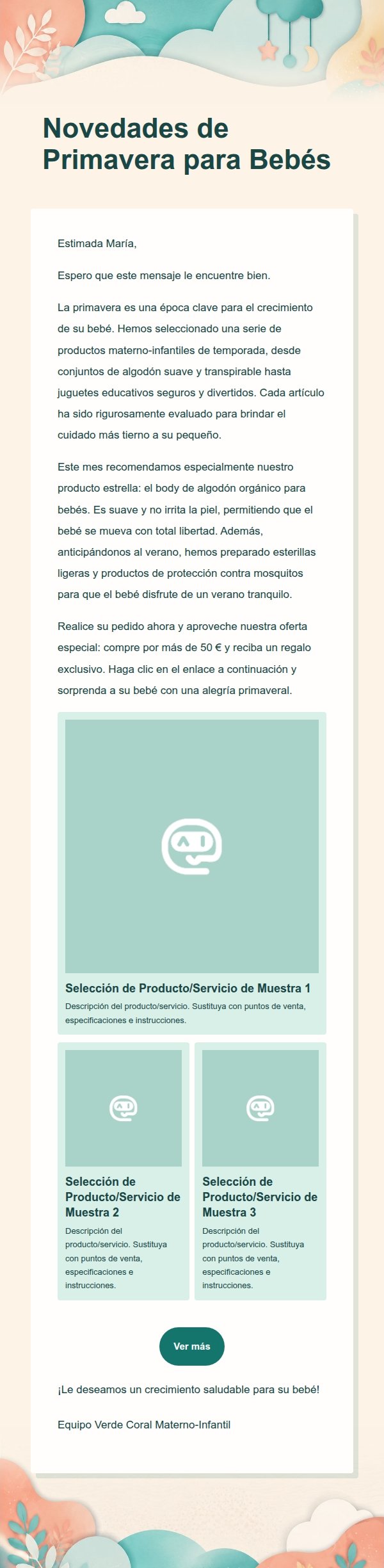 Correo Promocional Materno-Infantil Verde Coral