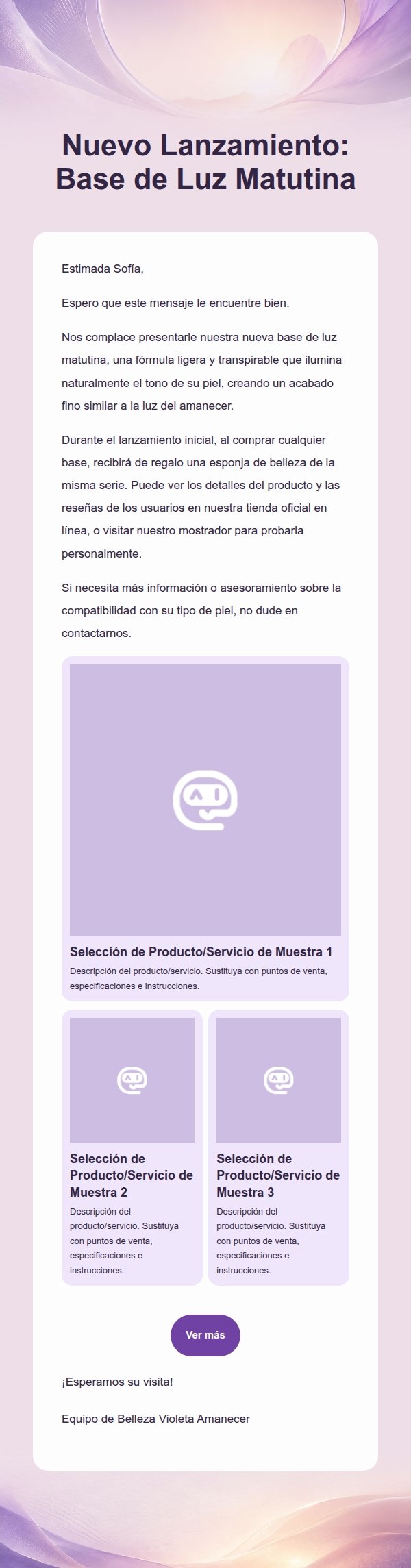 Correo de Belleza Violeta Amanecer 2