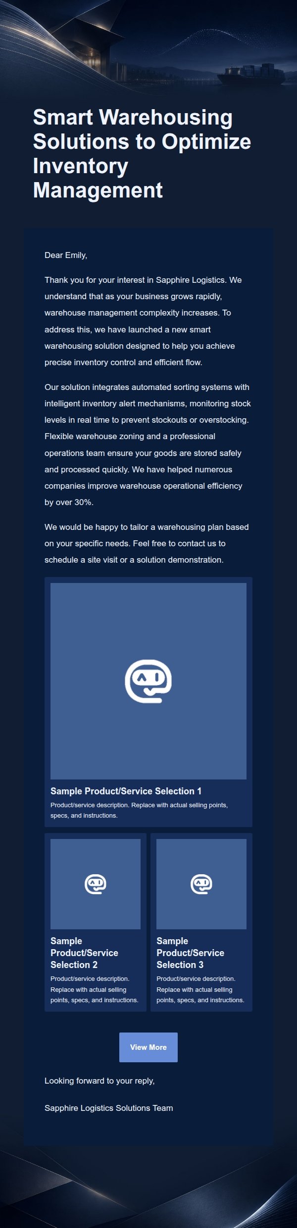 Sapphire Silver Logistics Marketing Email 2