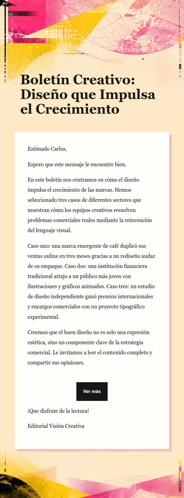 Boletín Creativo Magenta y Amarillo