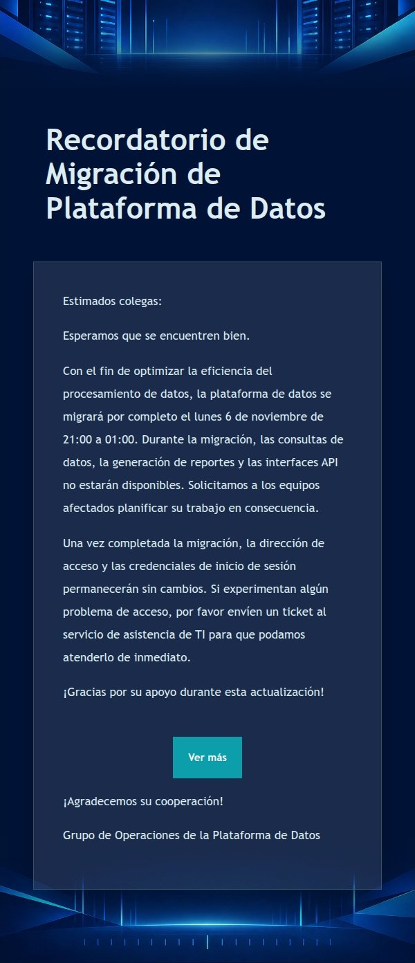 Aviso de Mantenimiento de Sistema Azul Nocturno 2