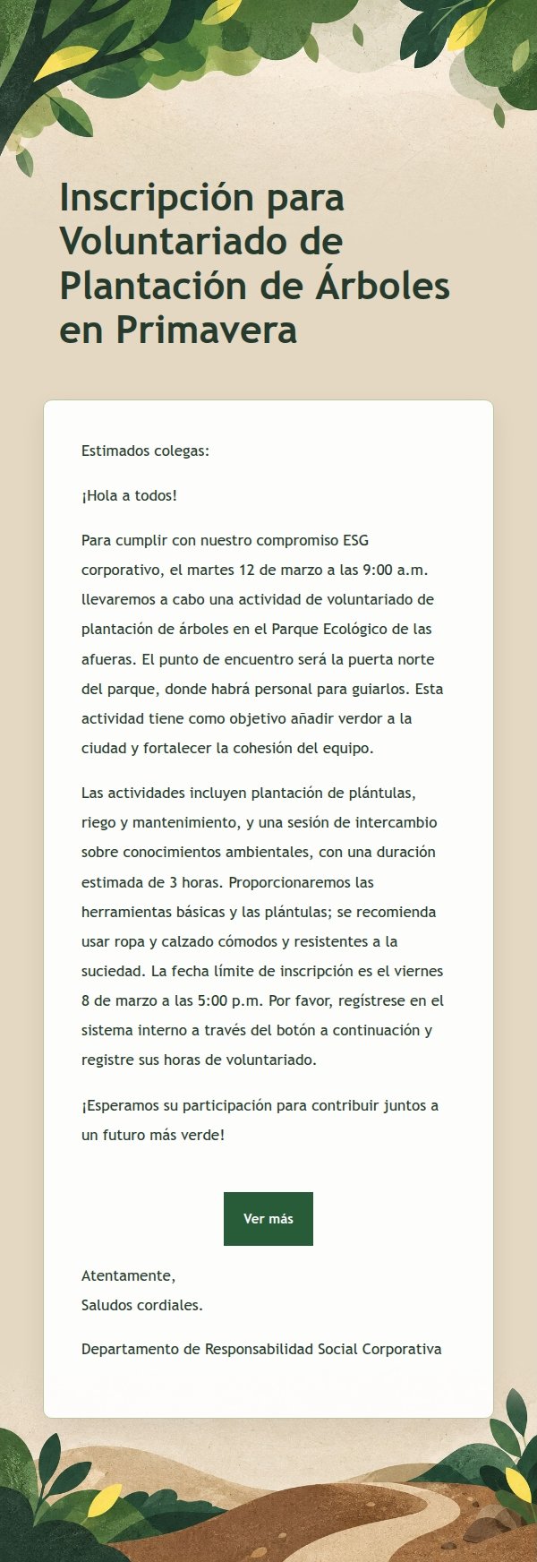 Convocatoria de Acción Verde Forestal
