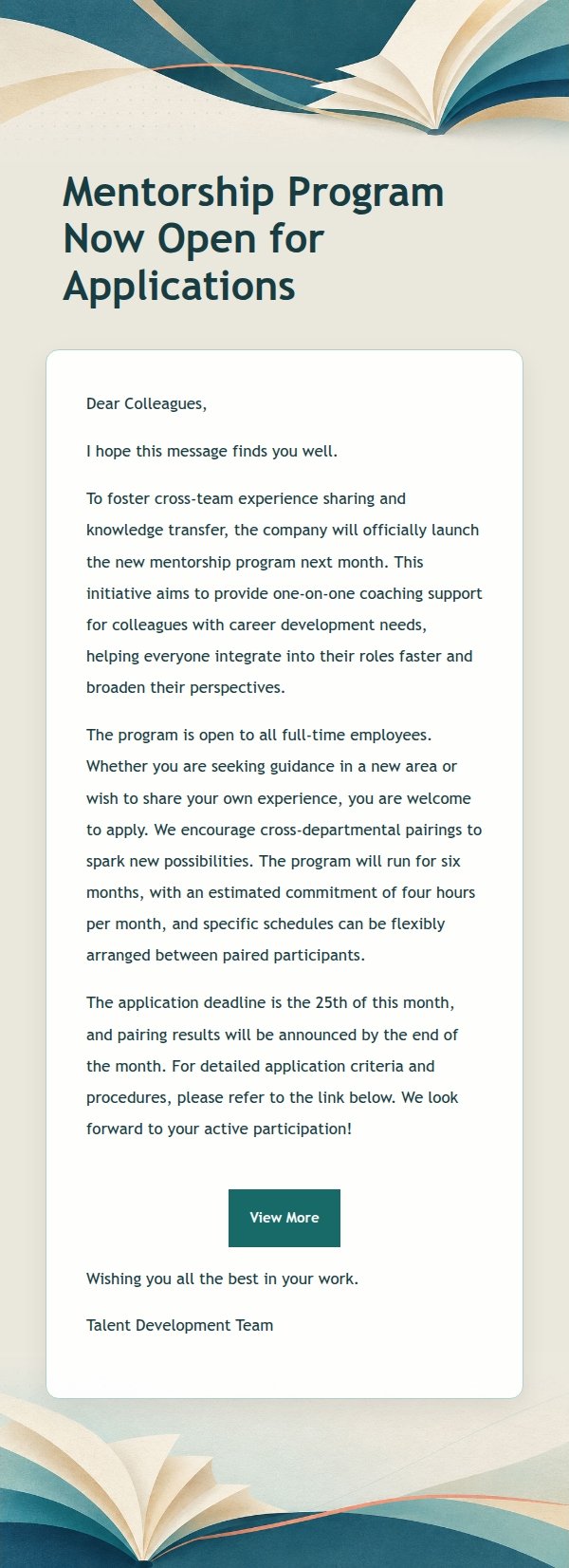 Mentorship Program Recruitment Notice