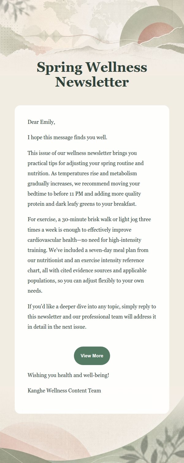 Sage Wellness Newsletter Email