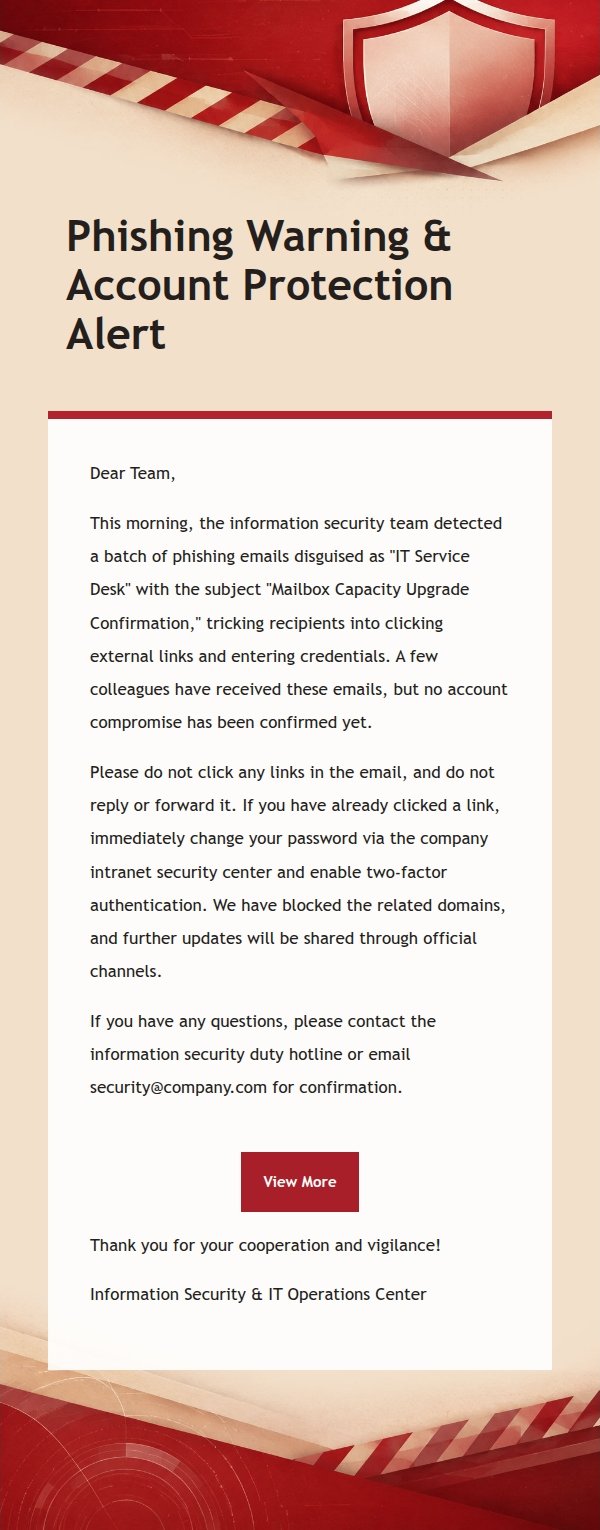 Red & Cream Security Alert Email