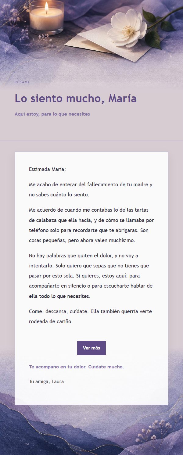 Carta de Consuelo y Compañía en Tinta Lila