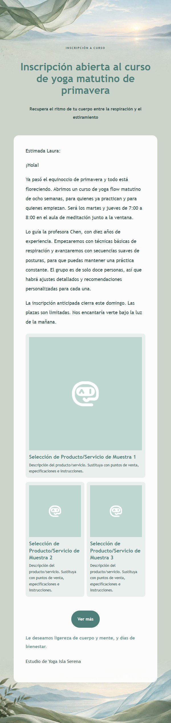 Correo de Yoga Salvia y Cielo