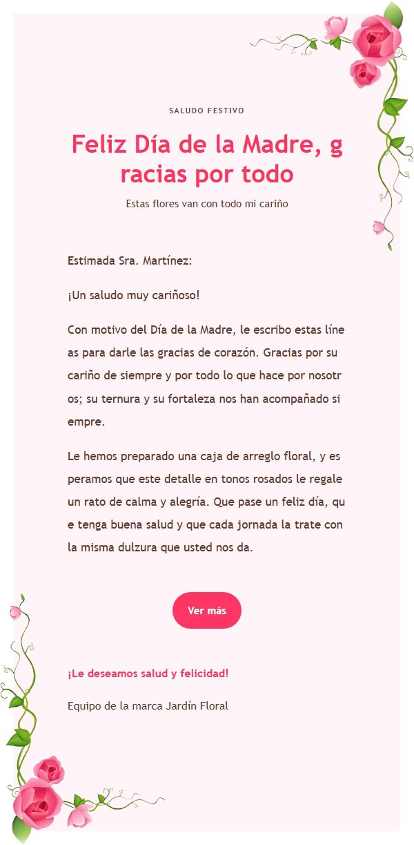 Carta Floral Romántica Multiuso 2