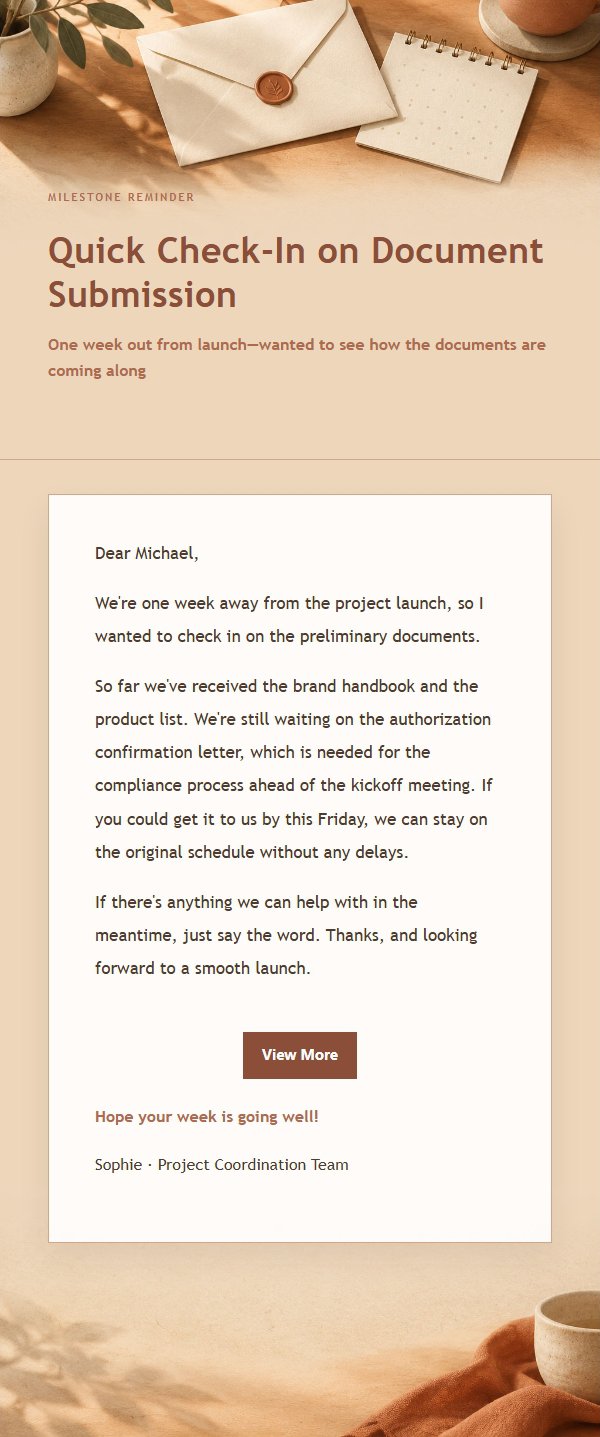 Terracotta Cream Polite Follow-Up Email 2