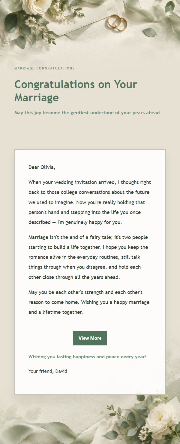 Sage & Ivory Wedding Blessing Letter 2