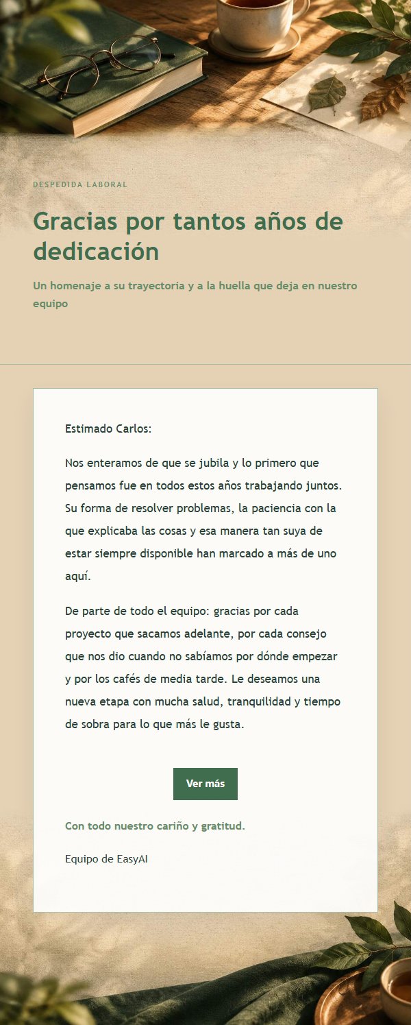 Carta de Despedida Bosque y Cobre