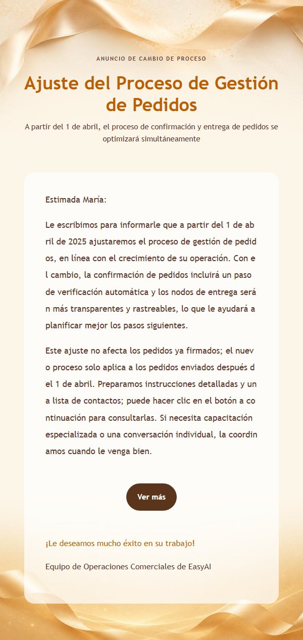 Carta de Notificación Comercial con Cinta Dorada 2