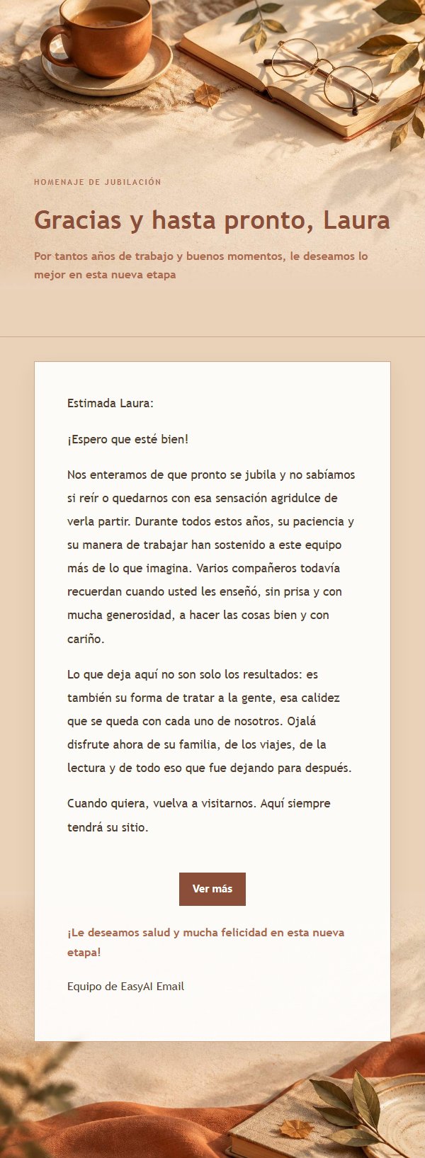 Carta de Despedida Laboral en Tonos Terracota