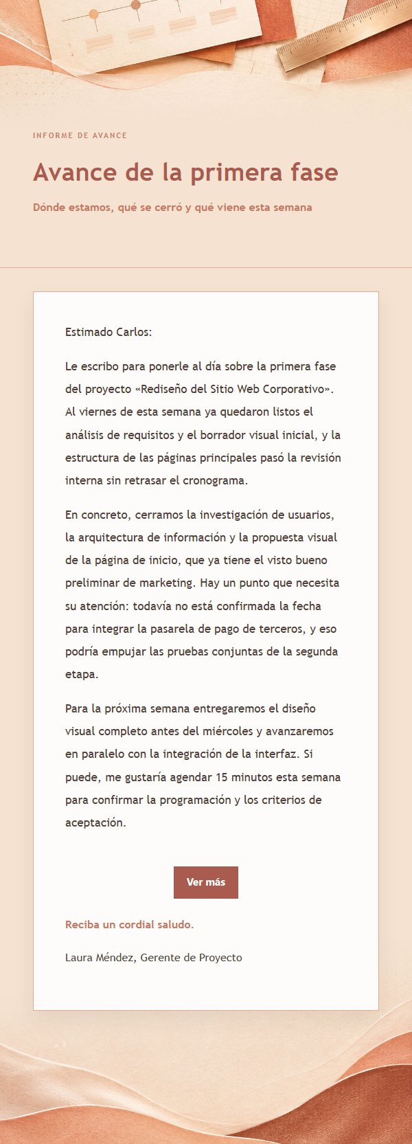 Informe de Avance de Proyecto Estilo Coral Champagne