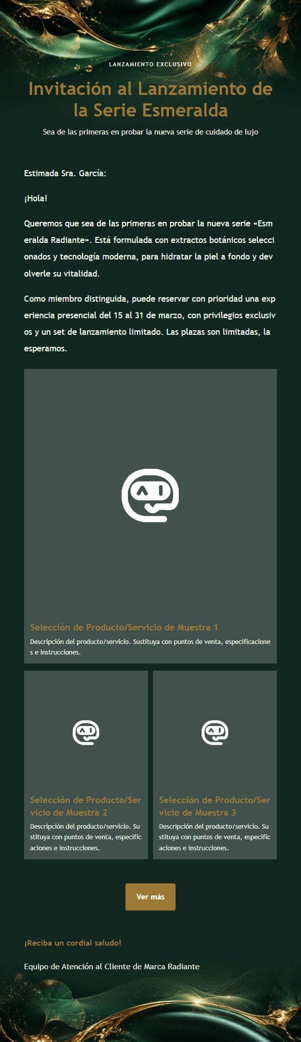 Invitación de Lujo Belleza Esmeralda