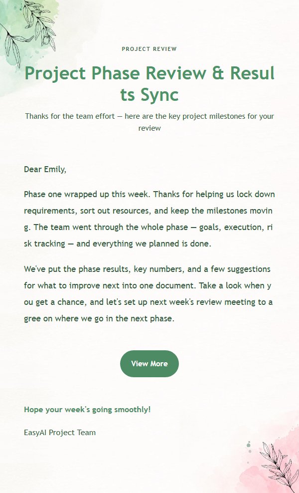 Green & Pink Watercolor General Email Template