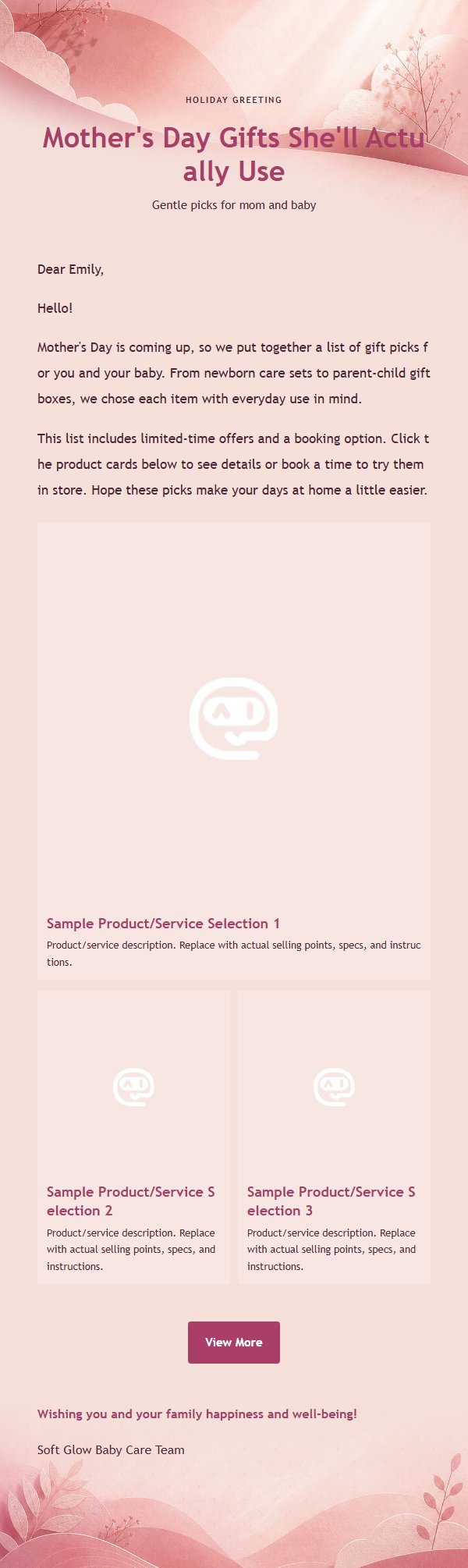 Rose Berry Soft Glow Baby Marketing Email