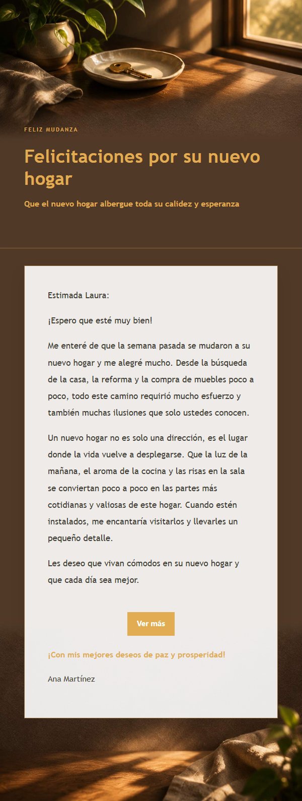 Felicitación Mudanza Ámbar y Carbón