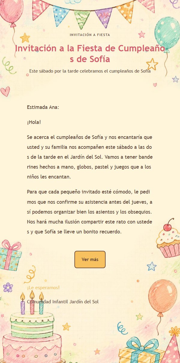Tarjeta de Cumpleaños con Banderines Dibujados a Mano 2