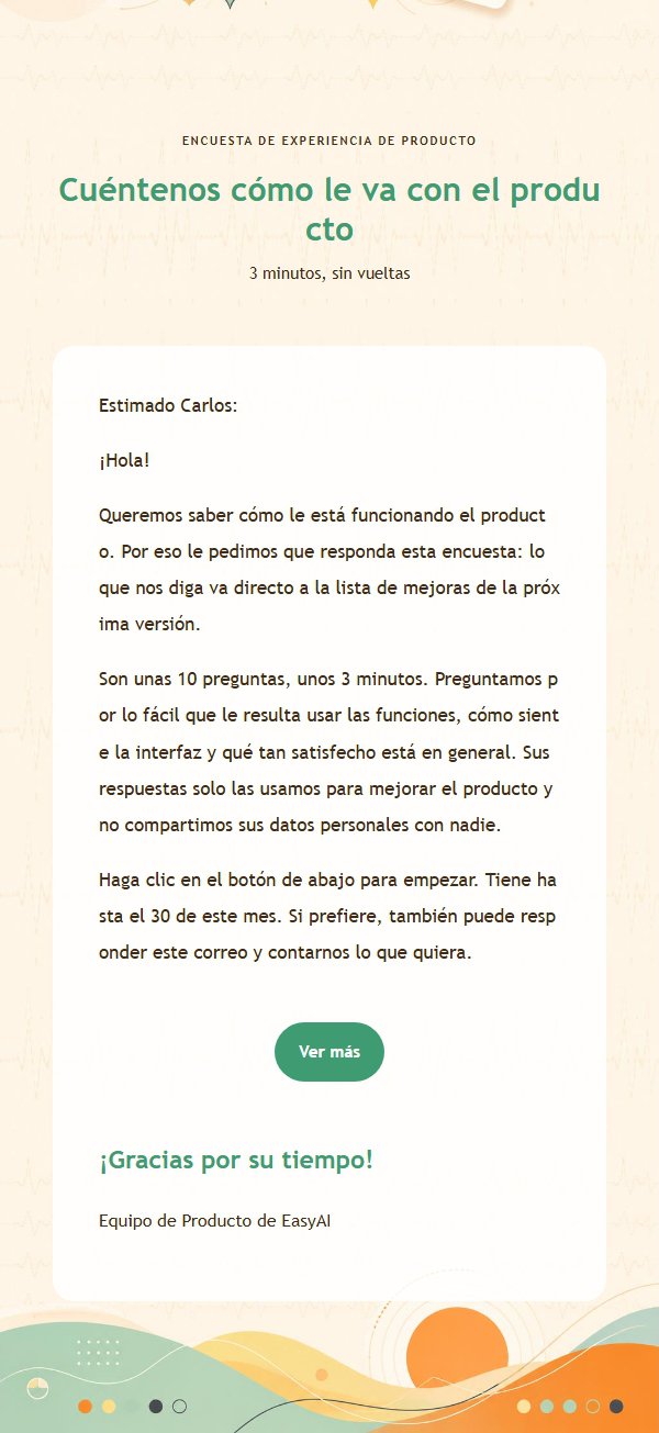 Invitación a Encuesta de Producto Pulso Naranja