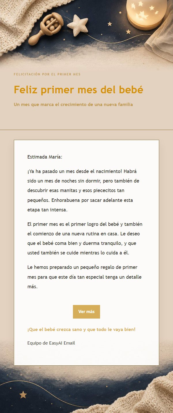 Felicitación por Nacimiento Azul y Dorado 2