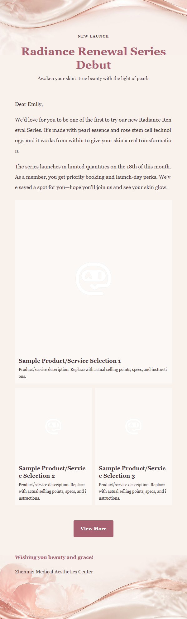 Pearl Rose Luxury Marketing Email