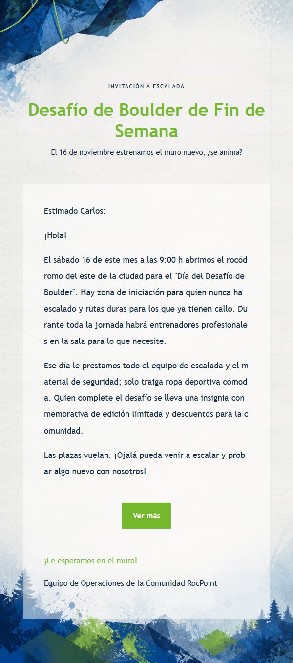 Invitación de Escalada en Azul Cobalto