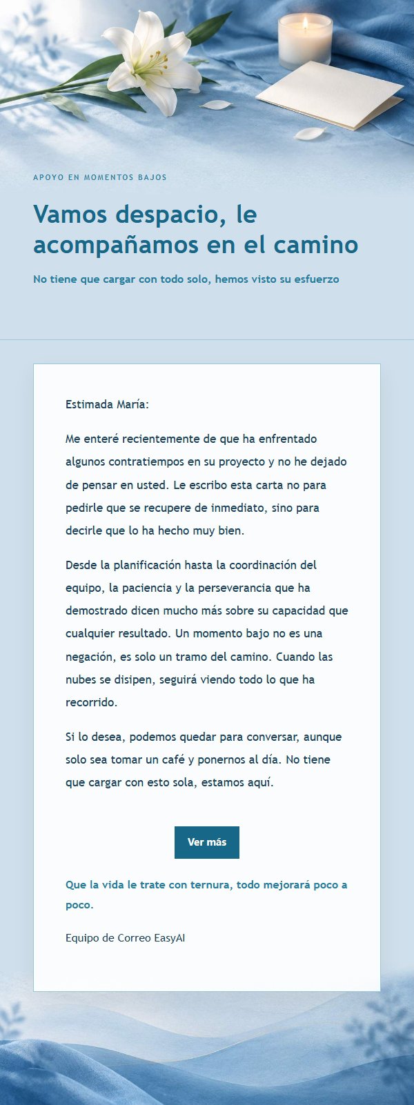 Carta de Condolencia y Acompañamiento Azul Cobalto 2