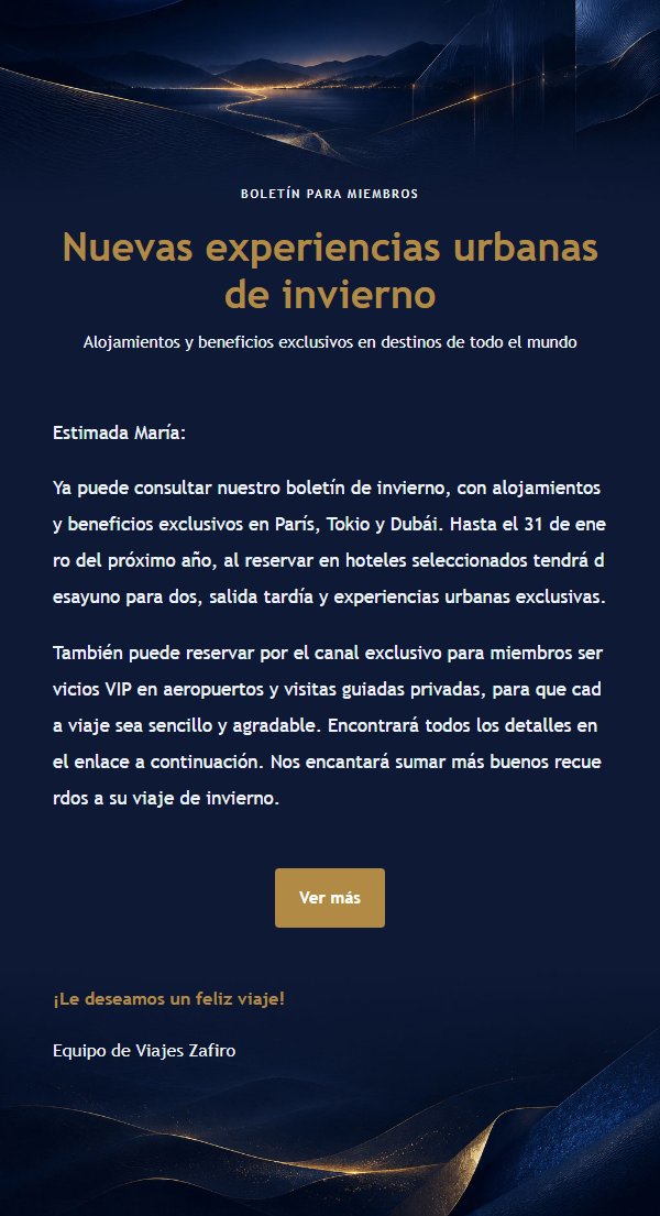 Invitación de Viaje con Zafiro Azul Medianoche 2