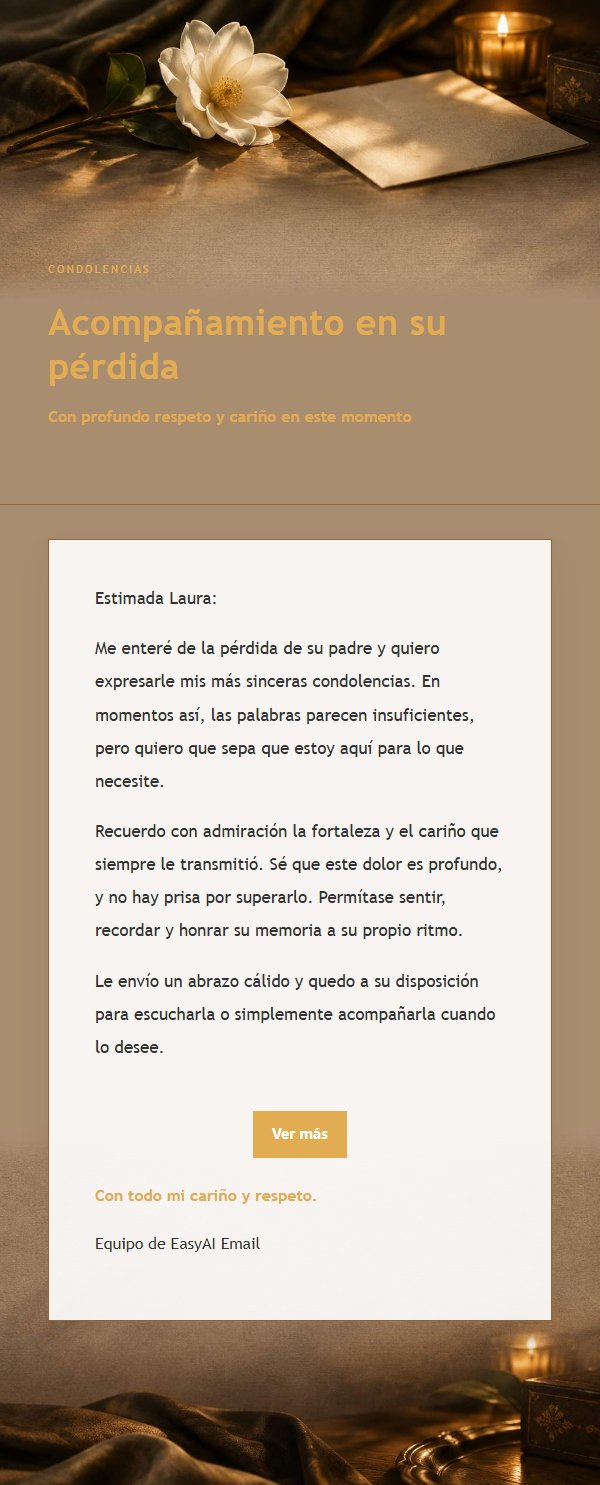 Carta de Condolencia Ámbar y Carbón