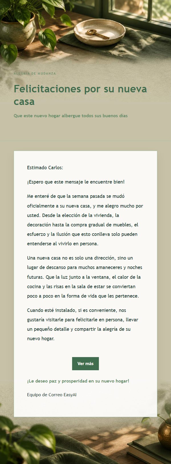 Bendición de Mudanza Bosque Cobre