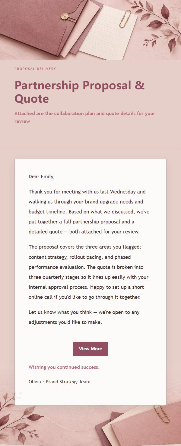 Rose Editorial Proposal & Quote Email