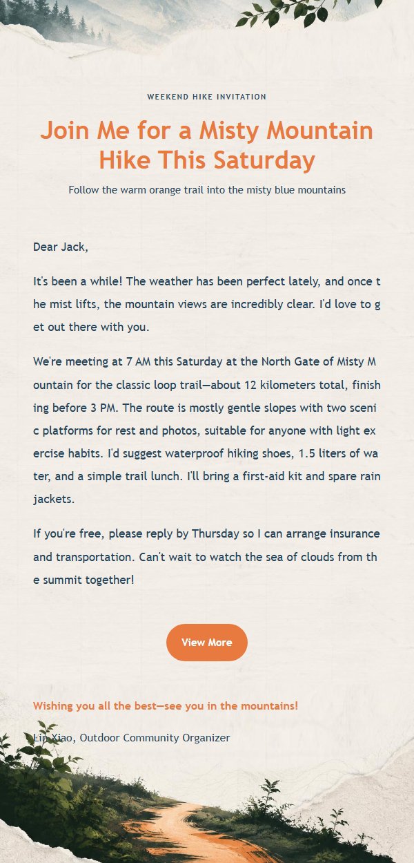 Misty Mountain Outdoor Invitation