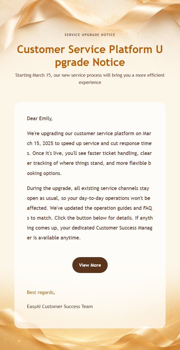 Gold Ribbon Business Notice Email