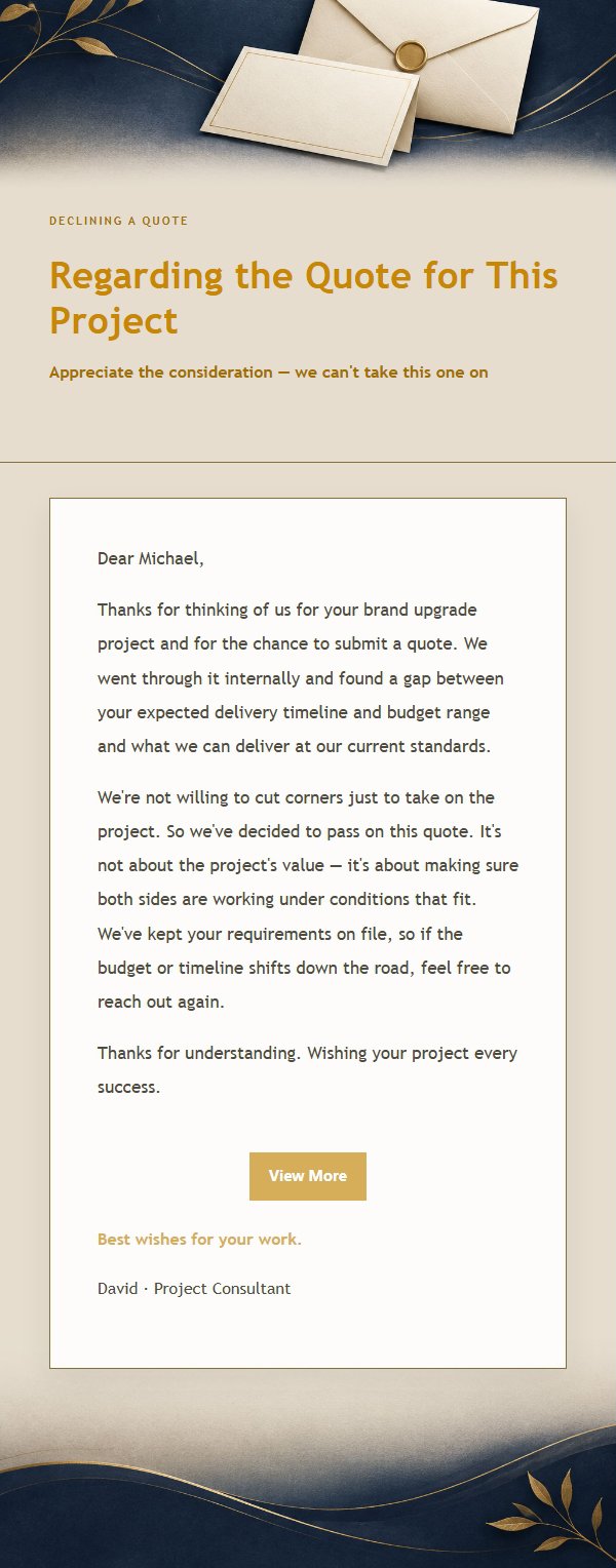 Navy & Gold Polite Decline Email 2
