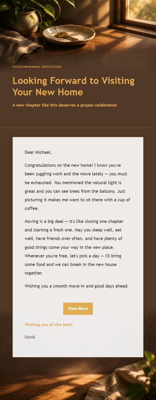 Charcoal Amber Housewarming Blessing Email 2