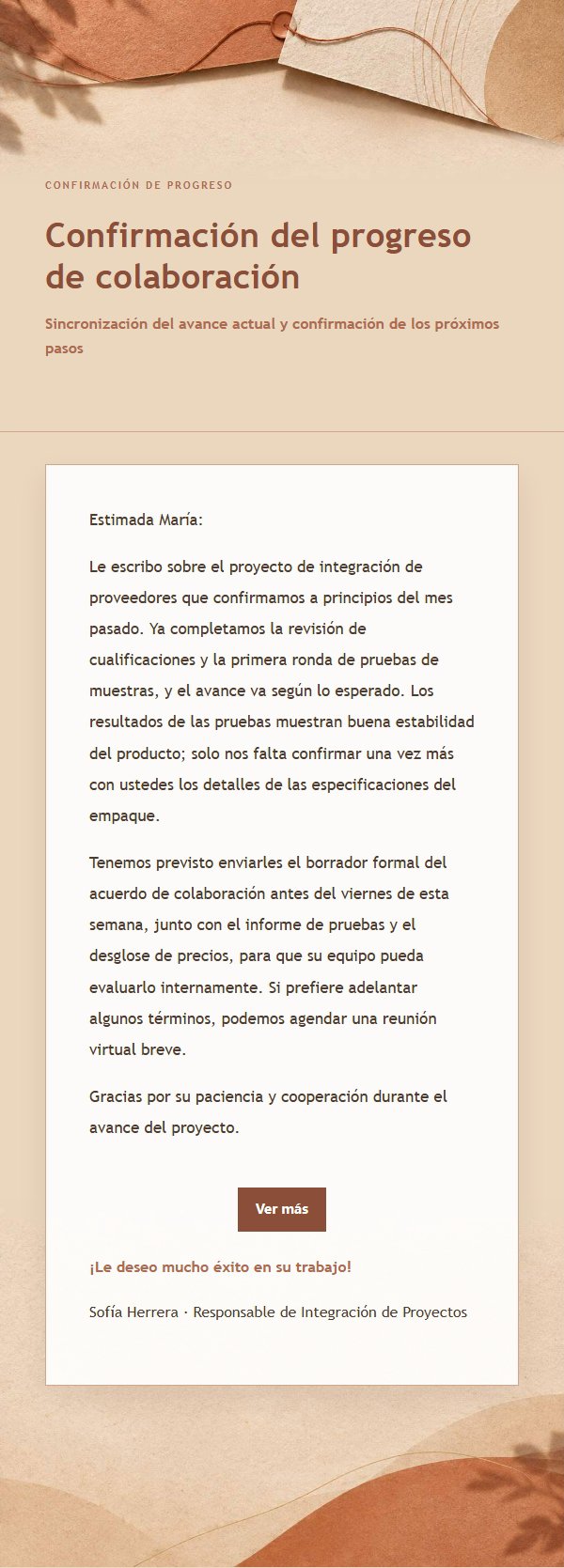 Seguimiento de Colaboración Estilo Terracota y Crema 2