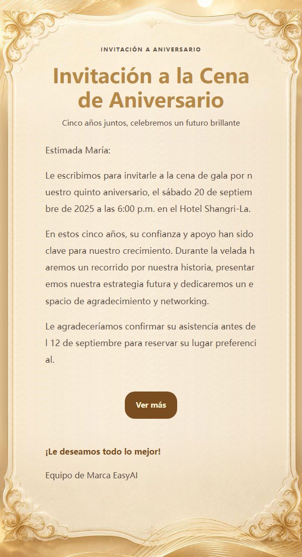 Invitación de Gala con Filigrana Dorada 2