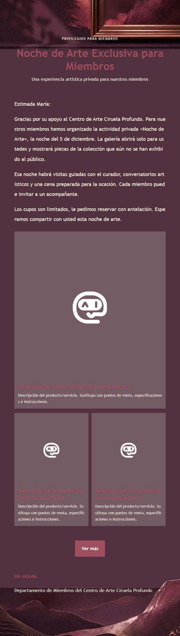 Invitación de Arte en Ciruela Profundo 2