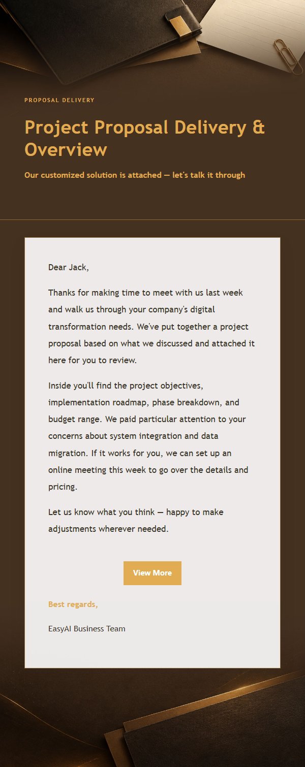 Charcoal Amber Proposal & Quote Email