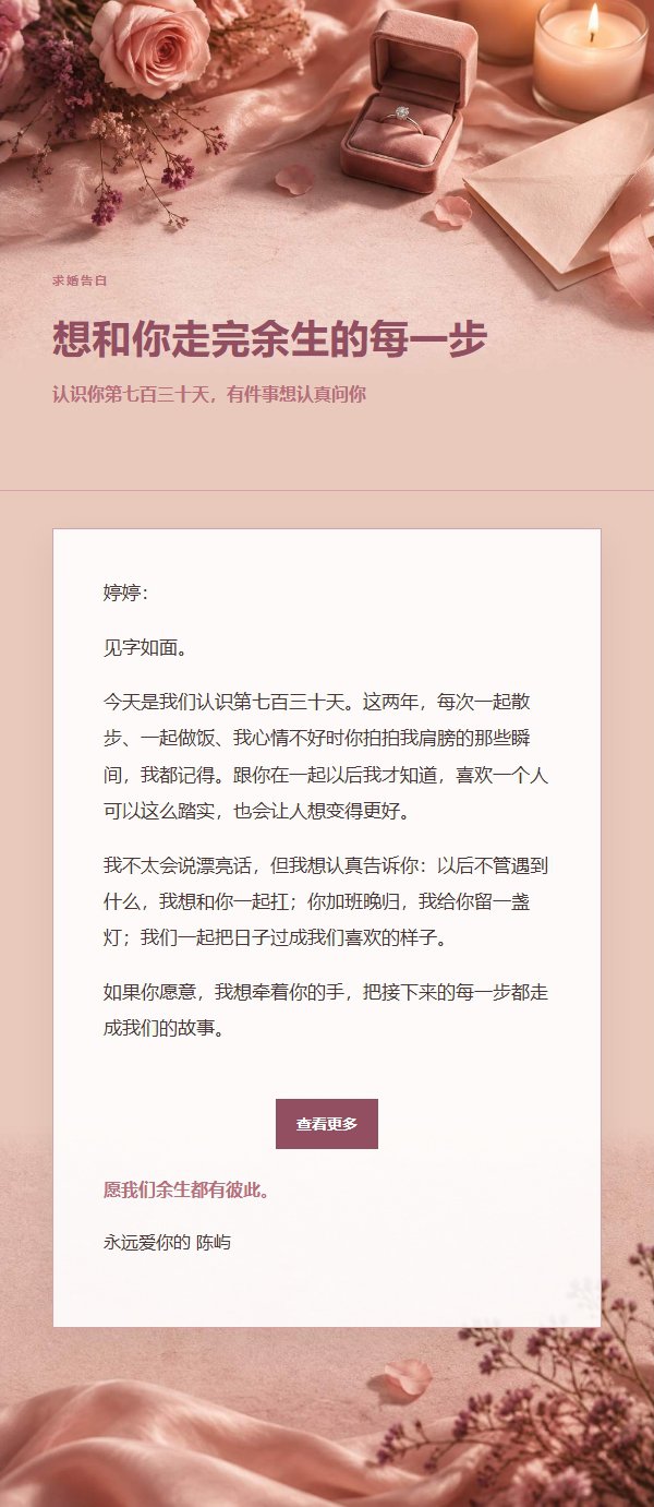 玫瑰编辑·求婚告白信